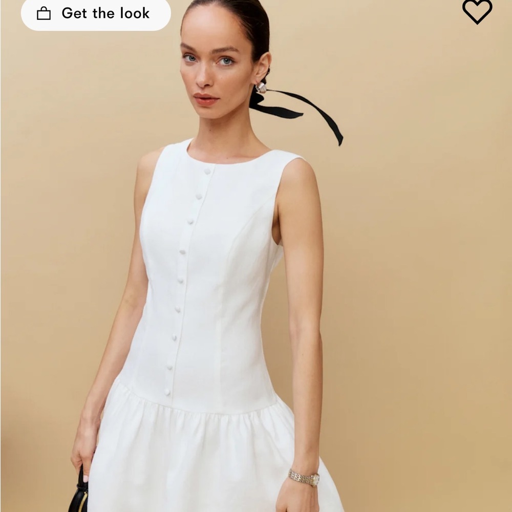 Reformation Keoni Linen Dress Ivory - Size 12